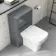 Corsica Curved Storm Grey Slimline Back To Wall Unit and Atlanta Toilet