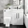 Avon Gloss White Combination Vanity Basin and Atlanta Toilet 1100mm - Black Accents - Right Handed