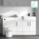 Harper Gloss White Combination Vanity Basin with Marble Top & Miami Toilet 1500mm - Black Accents