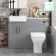 Harper Stone Grey Combination Vanity Basin with Marble Top & Atlanta Toilet 1000mm - Black Accents