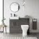Harper Charcoal Elm Combination Vanity Basin with Marble Top & Atlanta Toilet 1000mm - Black Accents
