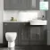 Monaco Graphite Grey Combination Vanity Traditional Basin with Marble Top and Seattle Toilet 1500mm