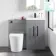Avon Stone Grey Combination Vanity Basin and Boston Toilet 1000mm - Black Accents