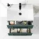 Elba Midnight Green Wall Hung Basin Drawer Vanity 600mm - Black Accents