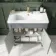 Bermuda Dove Grey Basin Vanity 800mm - Brushed Brass Accents