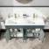 Bermuda Midnight Green Double Basin Vanity 1200mm - Brushed Brass Accents