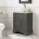 Lucia Graphite Grey Vanity with Marble Top & Round Counter Top Basin 640mm - Brushed Brass Accents