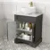 Lucia Graphite Grey Vanity with Marble Top & Round Counter Top Basin 640mm - Brushed Brass Accents
