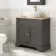 Lucia Graphite Grey Vanity with Oak Effect Top & Oval Counter Top Basin 840mm - Brushed Brass Accents