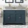 Lucia Inky Blue Cabinet with Marble Top 1200mm (Excludes Counter Top Basins) - Brushed Brass Accents