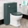 Bermuda Traditional Midnight Green Slimline Back To Wall Unit and Hudson Toilet with Wooden Seat