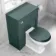 Traditional Midnight Green Back To Wall Unit and Hudson Toilet with Wooden Seat
