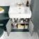 Monaco Midnight Green Combination Vanity Basin and Hudson Toilet with Wooden Seat 1200mm - Brushed Brass Accents