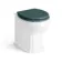 Monaco Midnight Green Combination Vanity Basin with Marble Top and Hudson Toilet with Wooden Seat 1500mm - Brushed Brass Accents