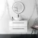 Elba Gloss White Wall Hung Drawer Vanity with Marble Top & Oval Counter Top Basin 800mm - Black Accents