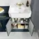 Monaco Inky Blue Traditional Basin Vanity and Back To Wall Unit 1500mm (Excludes Pan & Cistern) - Brass Knurled Handles