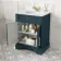Lucia Inky Blue Vanity with Marble Top & Undermount Basin 630mm - Brass Knurled Handles