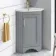 Lucia Dove Grey Corner Basin Vanity 400mm - Brass Knurled Handle