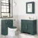 Lucia Midnight Green Basin Vanity 830mm - Brass Knurled Handles