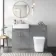 Harper Stone Grey Combination Vanity Basin and Houston Toilet 1200mm - Brushed Brass Accents