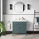 Bermuda Midnight Green Basin Vanity 800mm - Brushed Brass Accents
