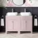 Bermuda Cashmere Pink with Marble Top & Curved Counter Top Basin 1200mm