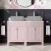 Bermuda Cashmere Pink Cabinet with Marble Top 1200mm - Excludes Counter Top Basin