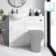 Quartz Gloss White Basin Vanity and Back To Wall Toilet Unit 950mm - Excludes Toilet