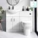 Quartz Gloss White Combination Vanity Basin and Denver Toilet 1050mm - Black Accents