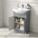 Capri Fog Grey Vanity with Semi Recessed Basin 550mm - Brushed Handles