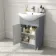 Capri Fog Grey Basin Vanity and Back To Wall Unit 1050mm (Excludes Toilet) - Chrome Handles