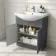 Capri Slate Grey Vanity with Semi Recessed Basin 750mm - Brushed Handles
