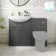 Capri Slate Grey Basin Vanity and Back To Wall Unit 1150mm (Excludes Toilet) - Chrome Handles