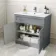Milos Fog Grey Basin Vanity 800mm - Traditional Handles