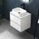 Corsica Gloss White Wall Hung Drawer Vanity with Marble Top & Marin Basin 600mm