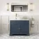Lucia Inky Blue Vanity with Marble Top & Round Counter Top Basin 1030mm - Brushed Brass Accents