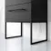 Elba Matt Black Wall Hung Basin Drawer Vanity 600mm with Matt Black Stand