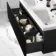 Malta Fluted Matt Black Wall Hung Double Basin Drawer Vanity 1200mm