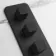 Galway Premium Matt Black Square Thermostatic Set - 200mm Head, Hand Shower & Body Jets