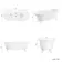 Grosvenor 1700mm Roll Top Bath - White Ball Feet