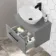 Avon Stone Grey Wall Hung Drawer Vanity with Oval Counter Top Basin 600mm - Black Accents