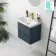 Corsica Inky Blue Wall Hung Slimline Basin Drawer Vanity 500mm