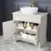 Lucia Chalk White Vanity with Marble Top & Curved Counter Top Basin 840mm - Brushed Brass Accents