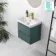 Corsica Midnight Green Wall Hung Slimline Basin Drawer Vanity 500mm