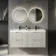 Crete Fluted Linen White Wall Hung Double Basin Drawer Vanity 1200mm