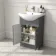 Capri Slate Grey Combination Vanity Basin and Houston Toilet 1050mm - Chrome Handles