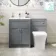 Milos Fog Grey Combination Vanity Basin and Houston Toilet 1100mm - Chrome Handles