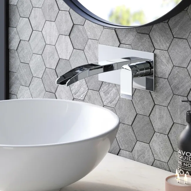 Eden Chrome Waterfall Wall Mounted Basin Mixer Tap