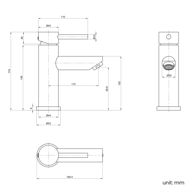 Alyn Brushed Brass Basin Mixer Tap