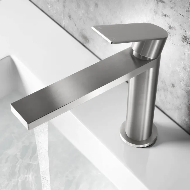 Tees Brushed Stainless Steel Basin Mixer Tap